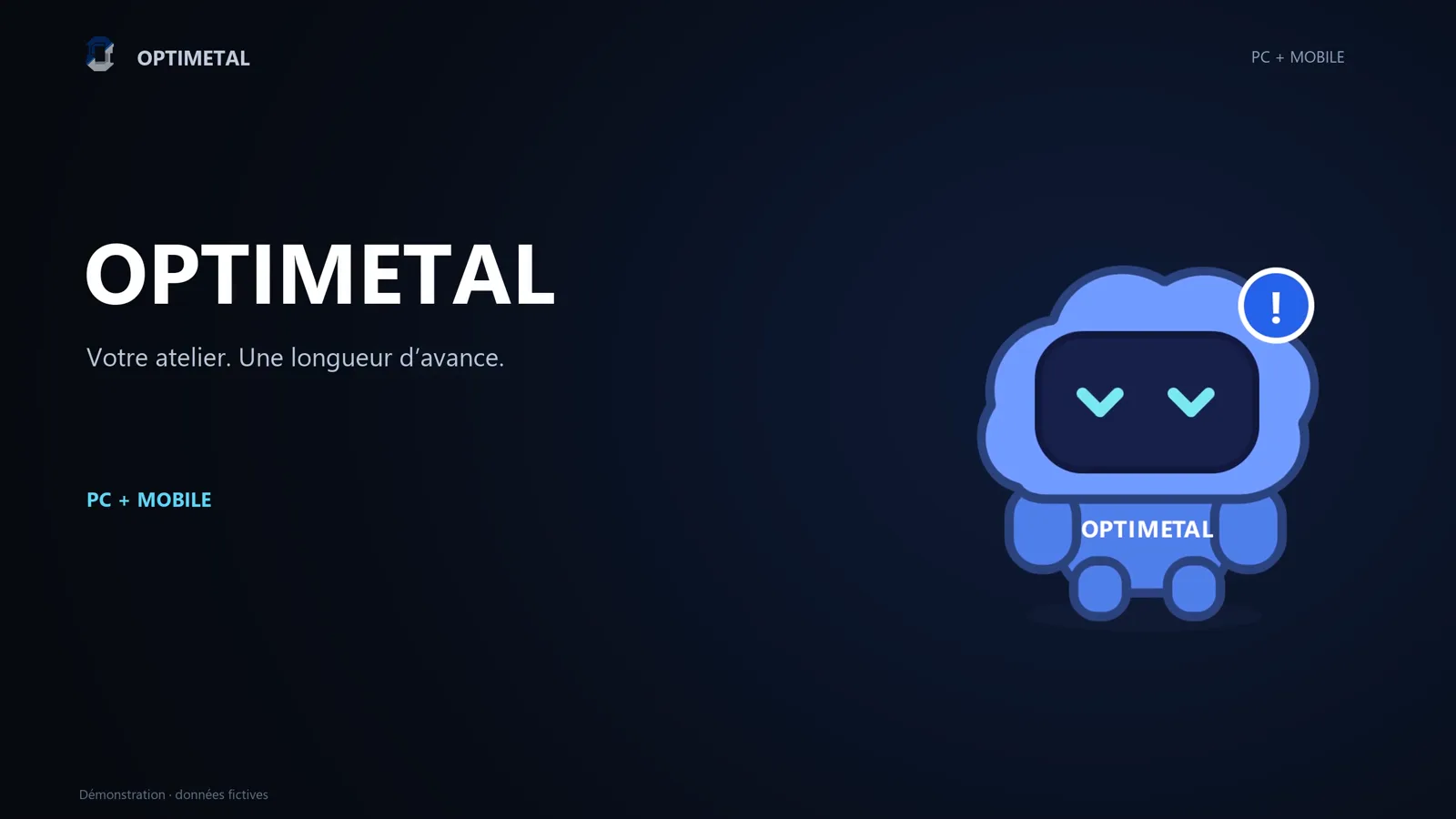 Interface du logiciel métier OptiMetal conçu par CréaLogic